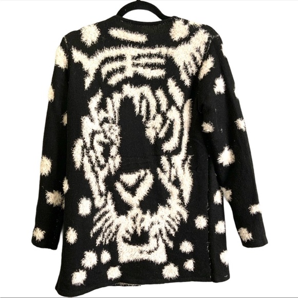 VIP Black/White Eyelash Knit Open Front Cardigan M - Picture 1 of 2